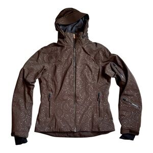 Mountain Force Ski Jacket Womens M Brown Waterproof Insulated Swiss NWOT